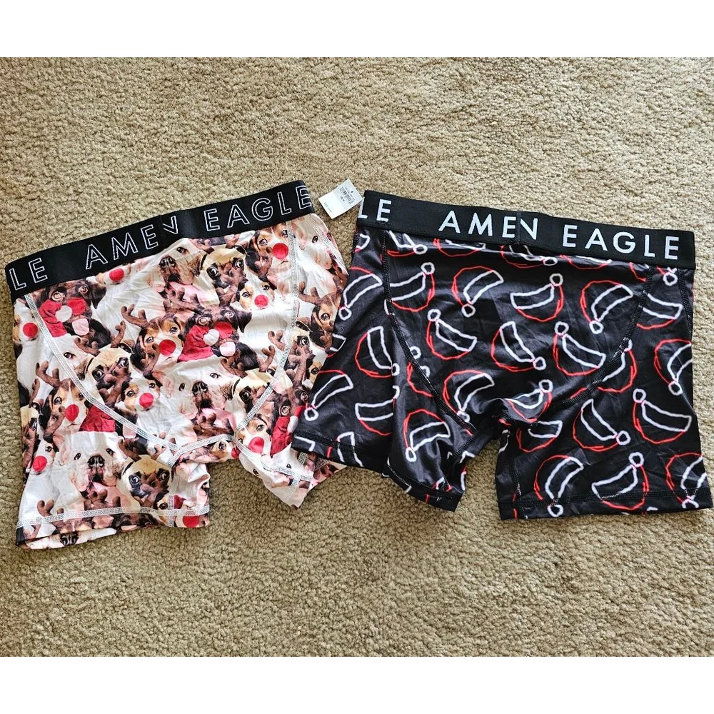American Eagle Men's Boxer Briefs Medium Christmas